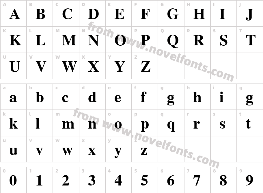 AG Tms Cyrillic BoldCharacter Map