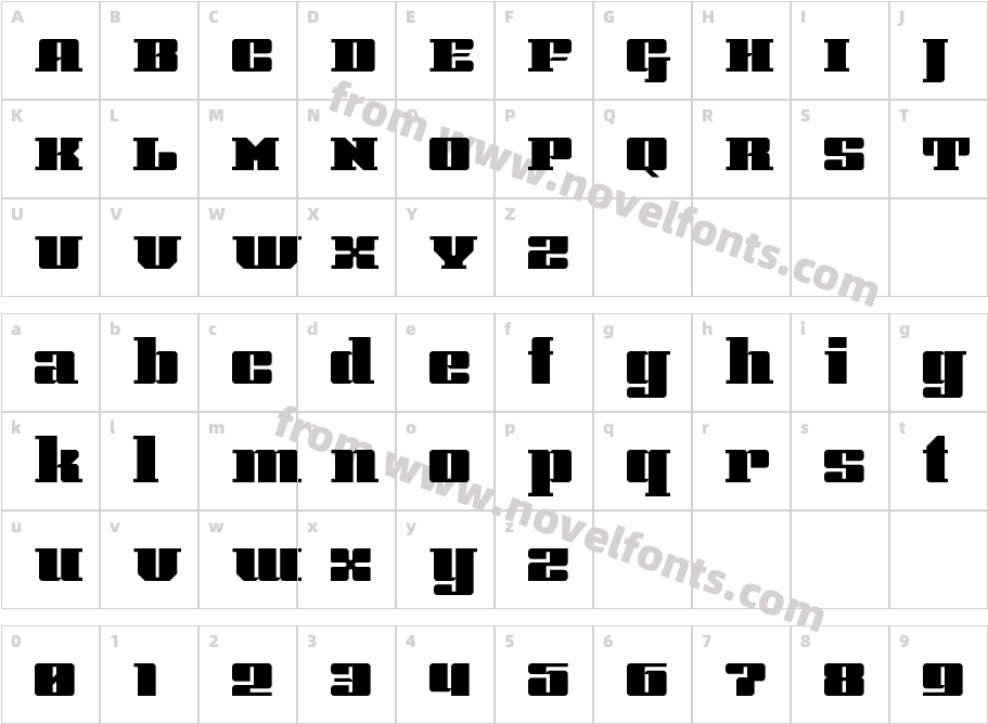 AGRAR Unicase RegularCharacter Map