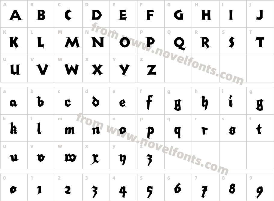 AI KleinsHAP SerifCharacter Map