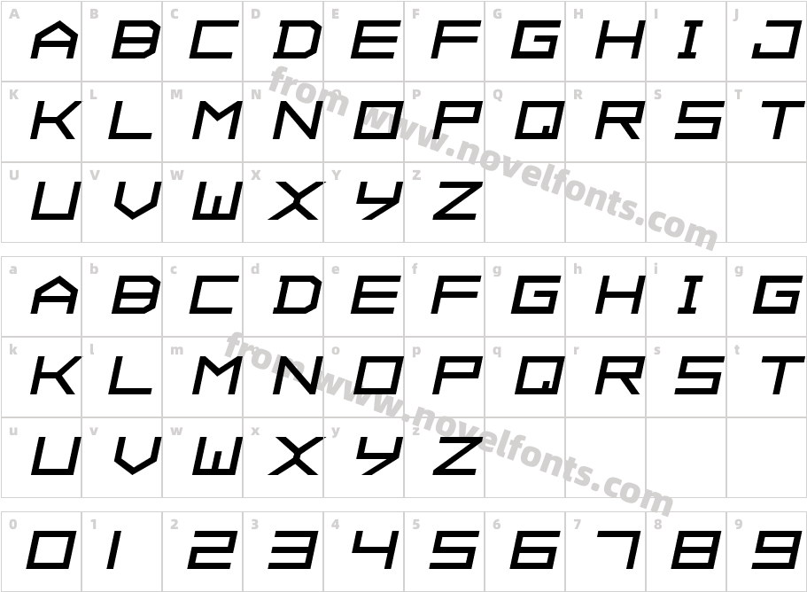 ALPHA Bold ItalicCharacter Map