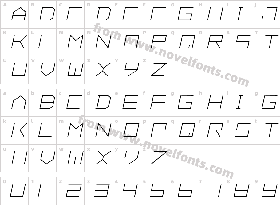 ALPHA ItalicCharacter Map