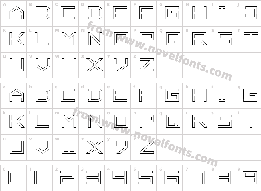 ALPHA OUTLINECharacter Map