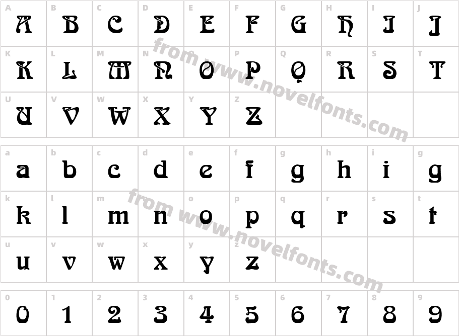 ANDREIAN RegularCharacter Map