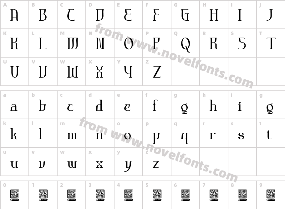 ANDROMEDA Personal UseCharacter Map