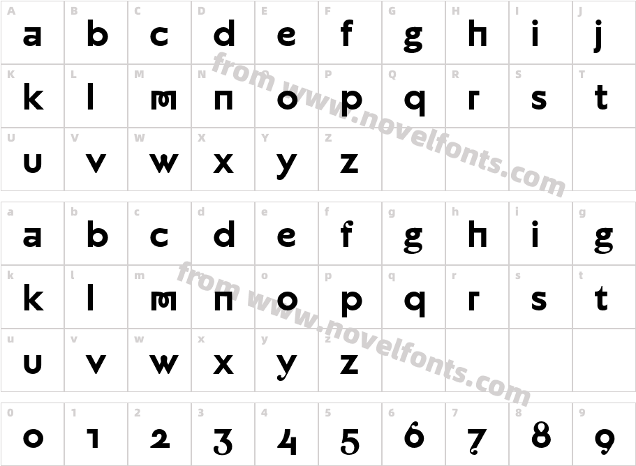 ARS Novelty BoldCharacter Map