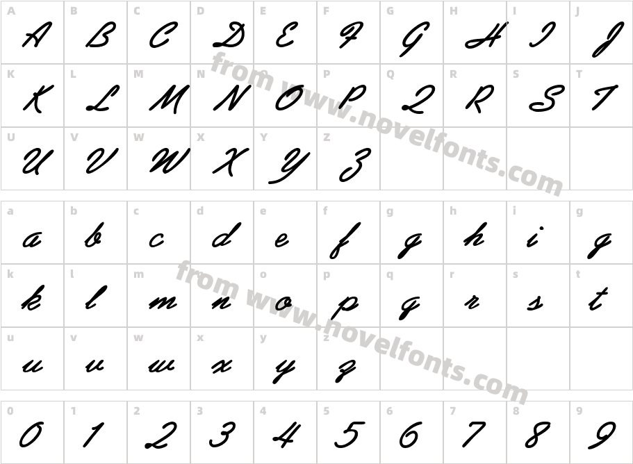 Abbruze BoldItalicCharacter Map