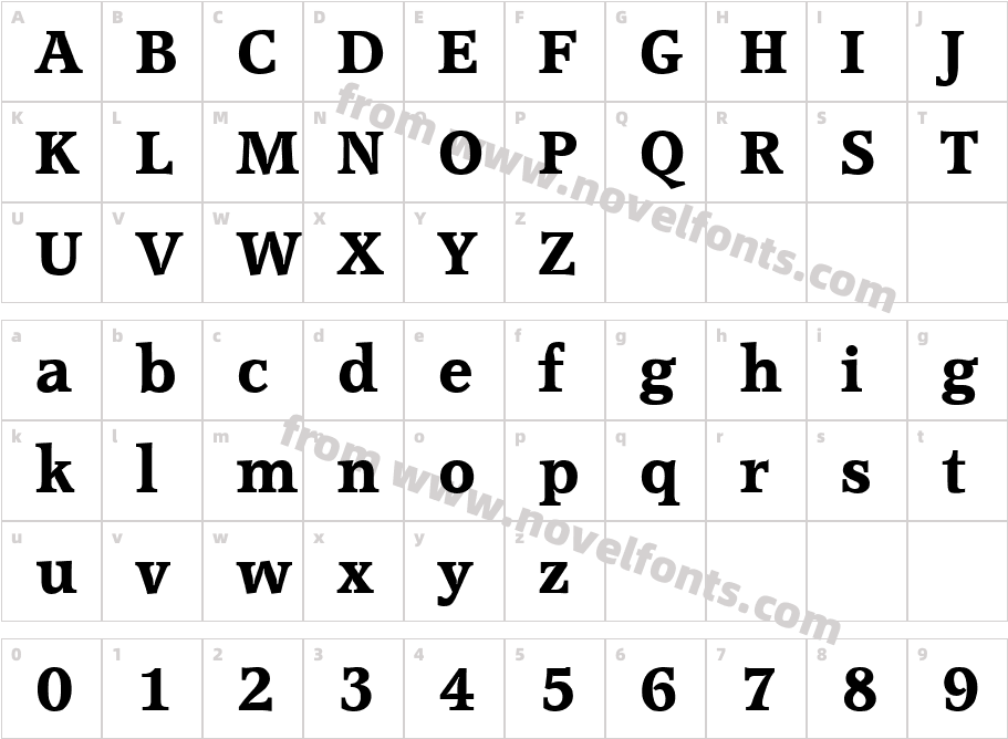 Accord SF BoldCharacter Map