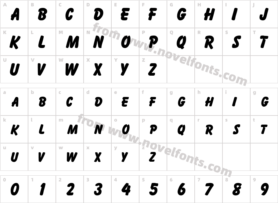 Activa CapsSSK BoldCharacter Map