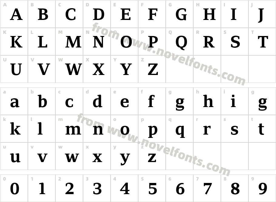 AdamantBG BoldCharacter Map