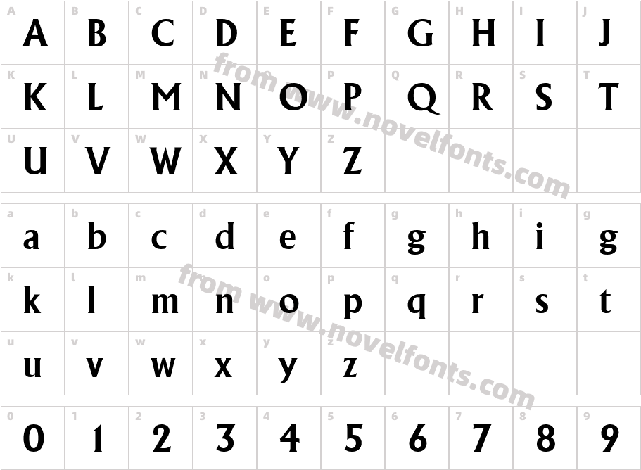 Adelon Serial BoldCharacter Map