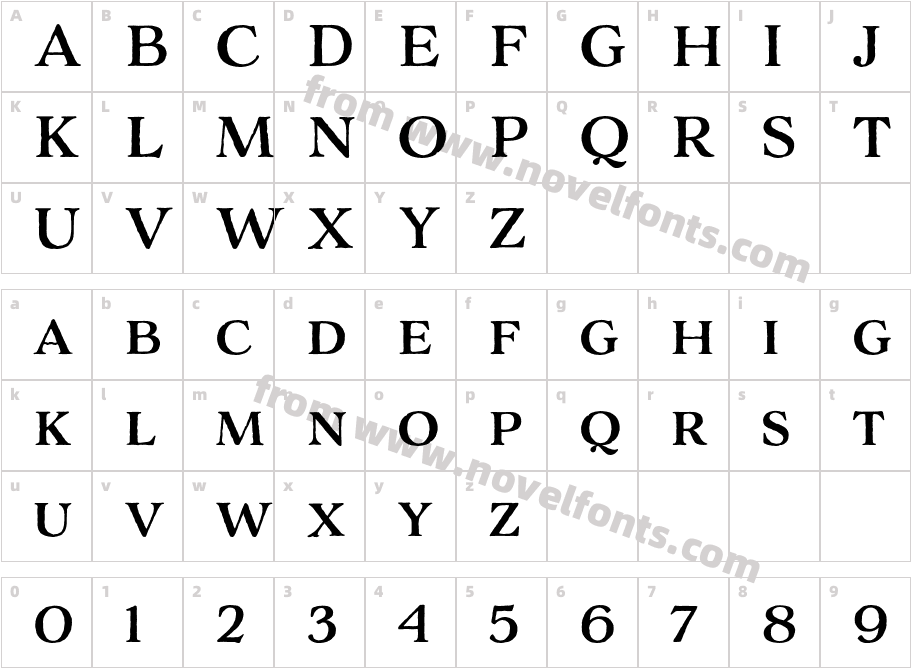 Adorn SerifCharacter Map