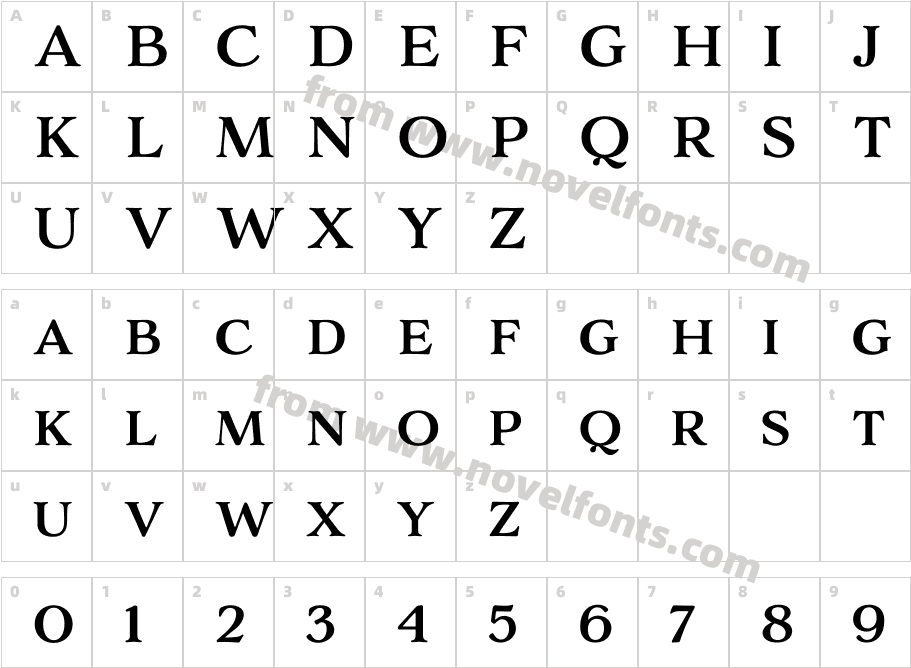 AdornS SerifCharacter Map