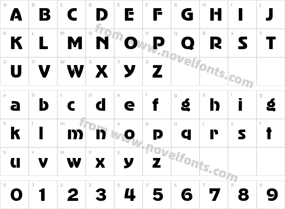 Adver GothicCharacter Map