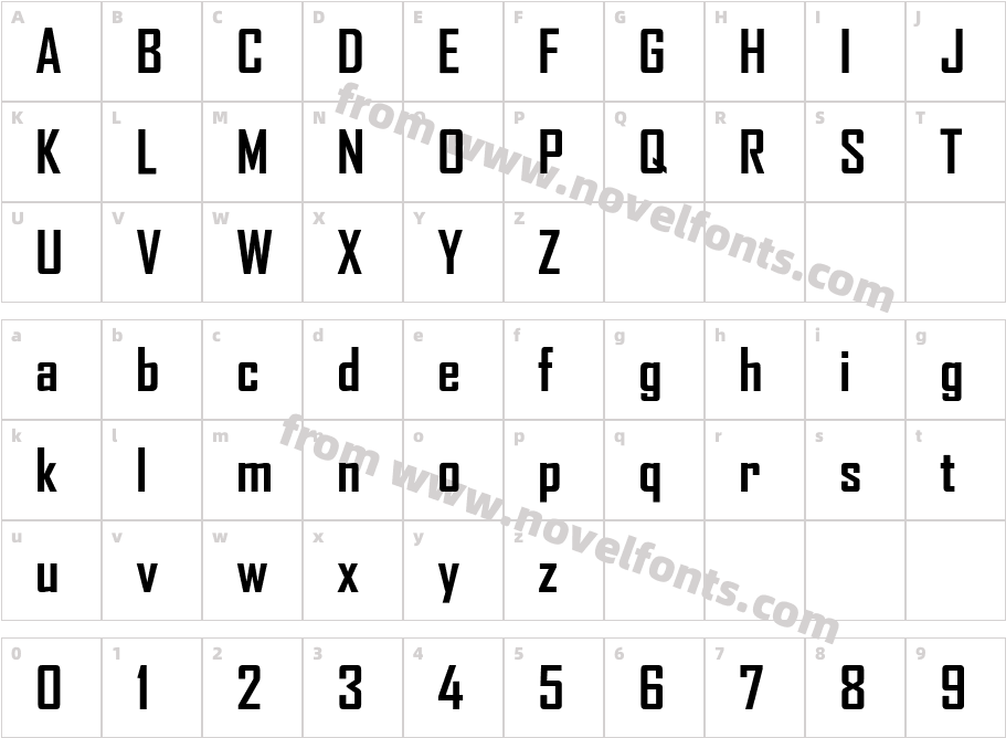 AgencyFB-BoldCharacter Map