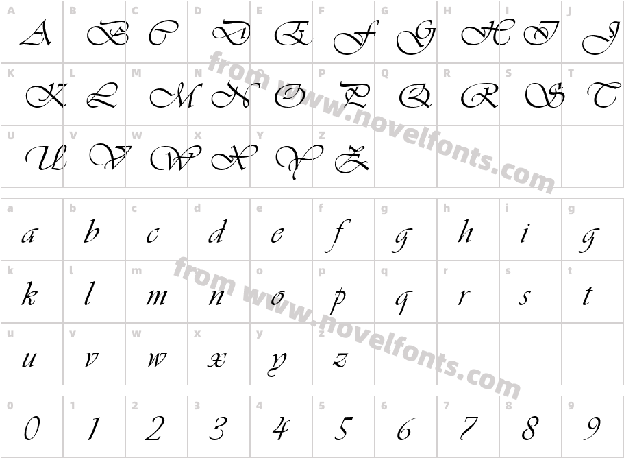 Agnez Lovely ItalicCharacter Map