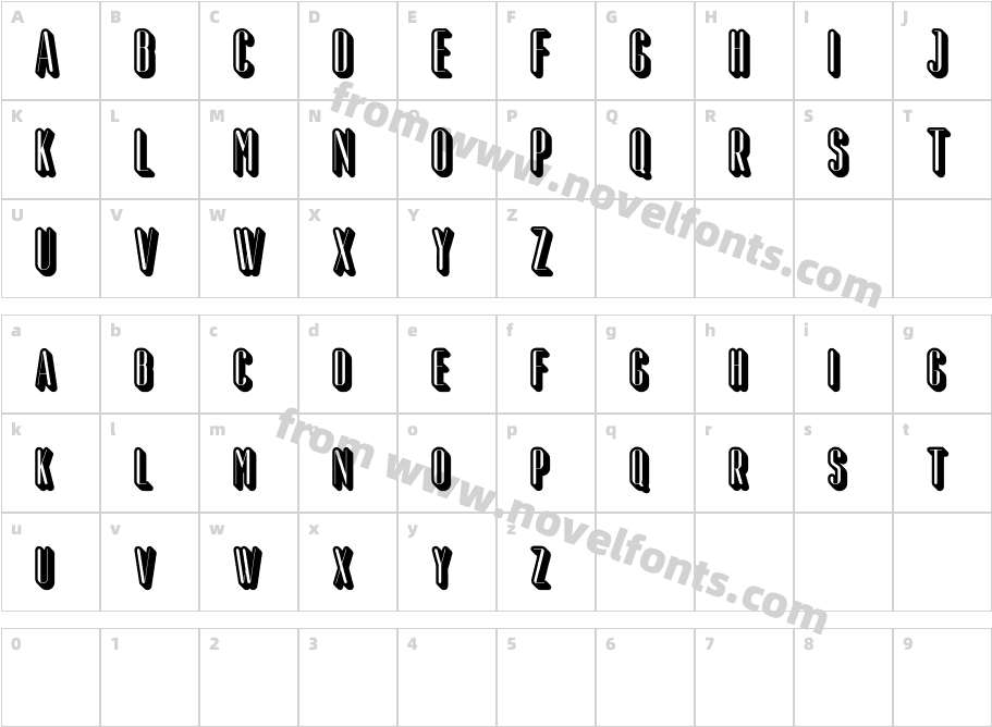 Aguero Sans Rounded 3D Demo rudCharacter Map