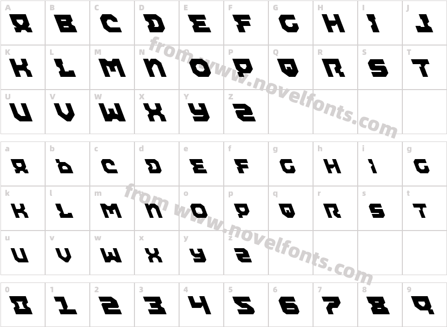 Airacobra LeftalicCharacter Map