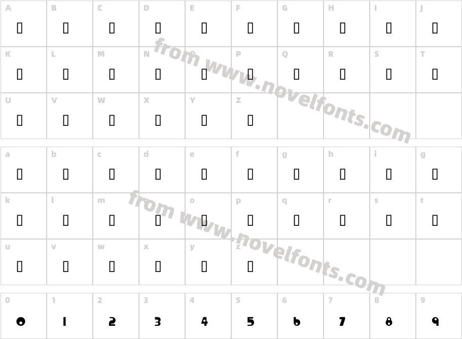 Al Mawash BoldCharacter Map