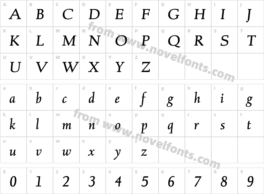 Albertan Pro Medium ItCharacter Map