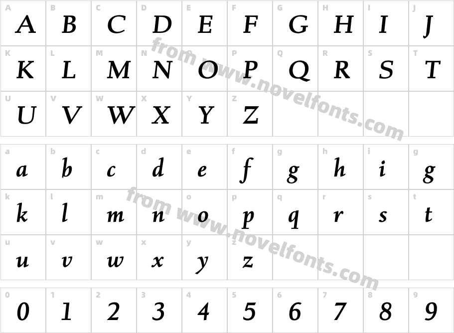 Albertan Pro Semi Bd ItCharacter Map