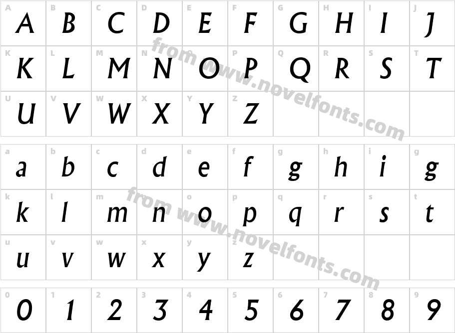 Albertus Medium ItaliqueCharacter Map