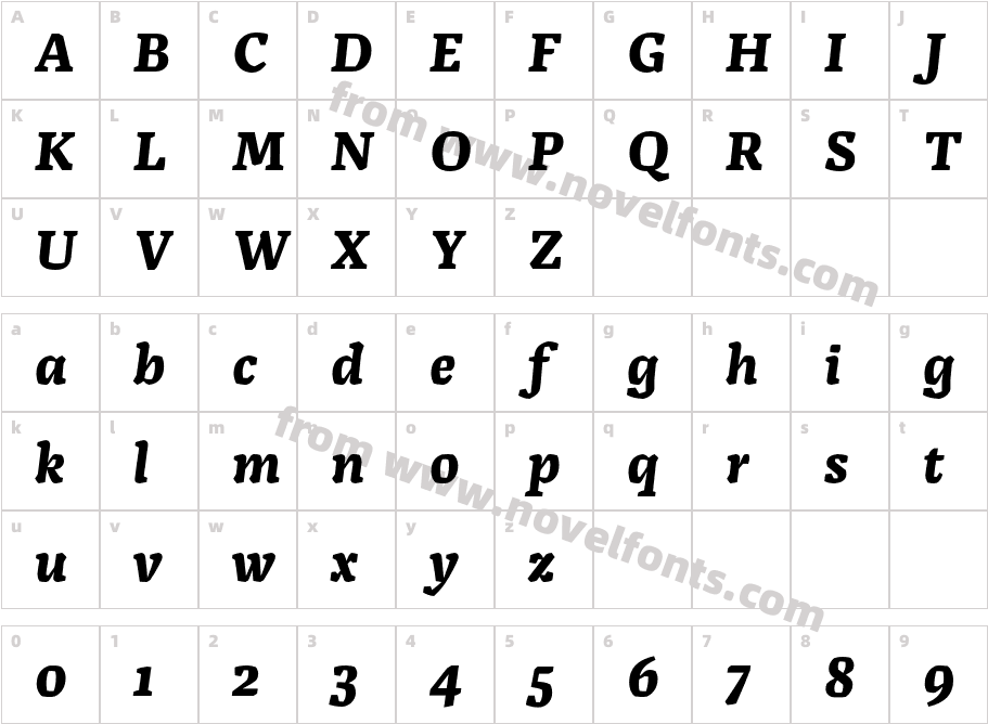 AldaOTCEV Bold ItalicCharacter Map