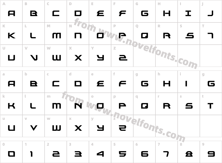 Alexis CondensedCharacter Map