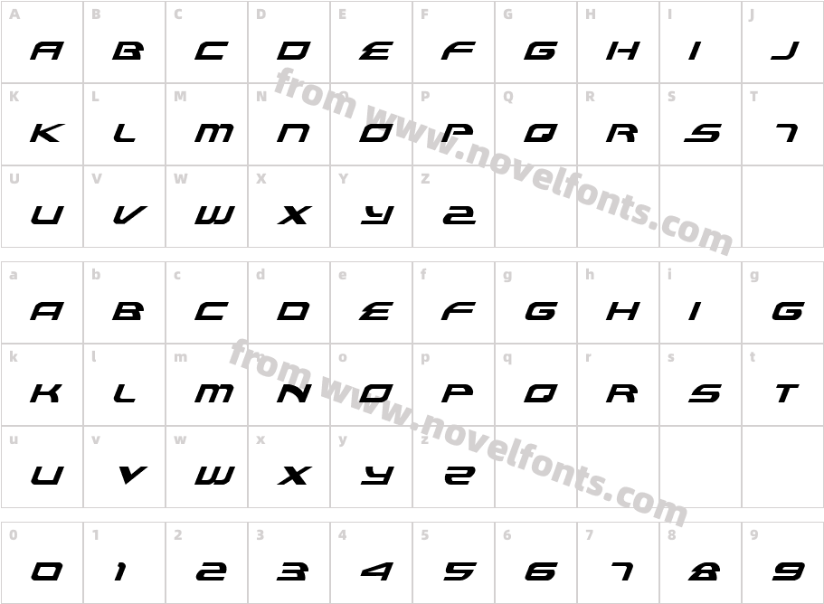 Alexis ItalicCharacter Map