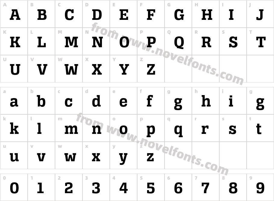 Alianza Slab700Character Map