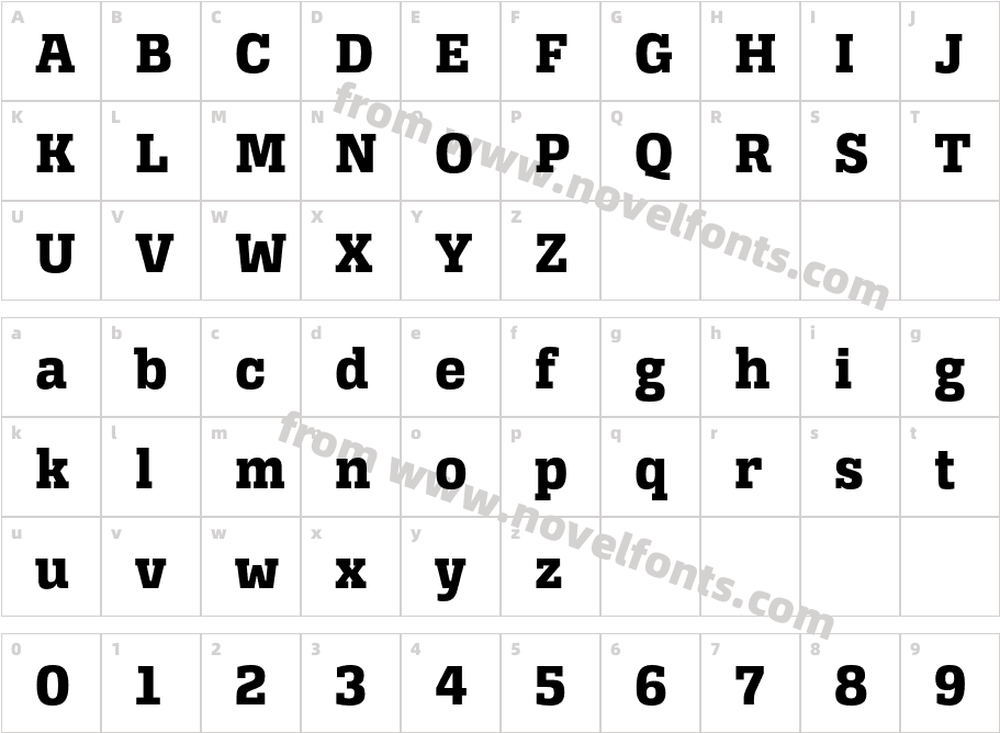 Alianza Slab800Character Map