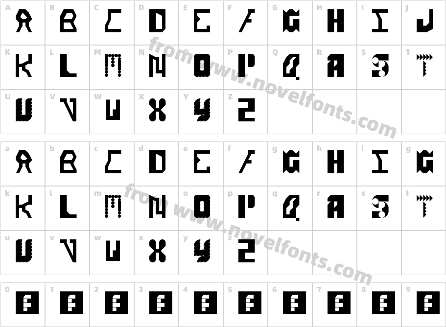 Alien Alphabet RegularCharacter Map