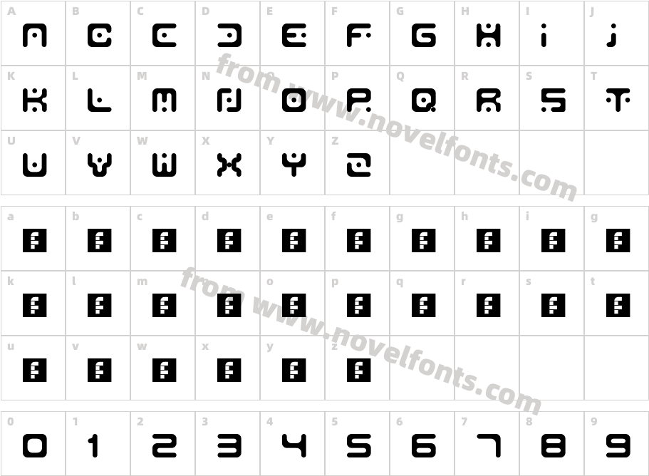 Alien Zone RegularCharacter Map