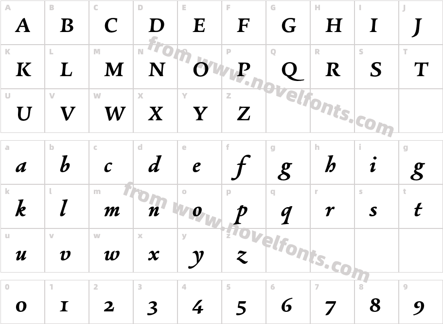 Alize BoldCharacter Map