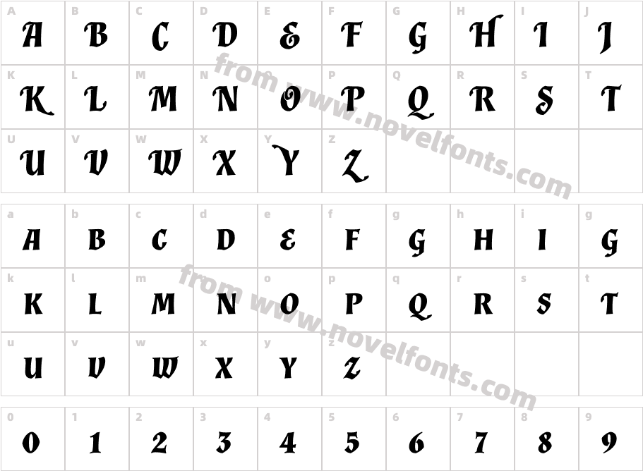 Almendra SC Bold ItalicCharacter Map