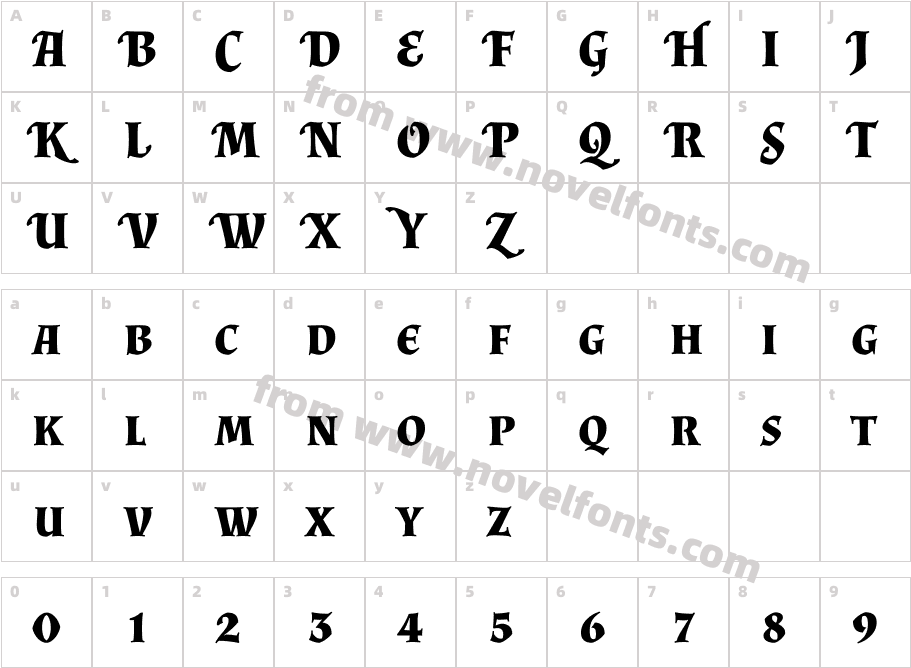 Almendra SC BoldCharacter Map