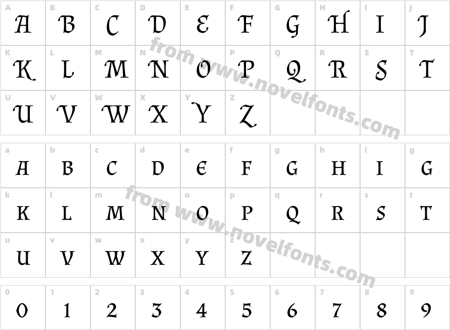 AlmendraSC RegularCharacter Map