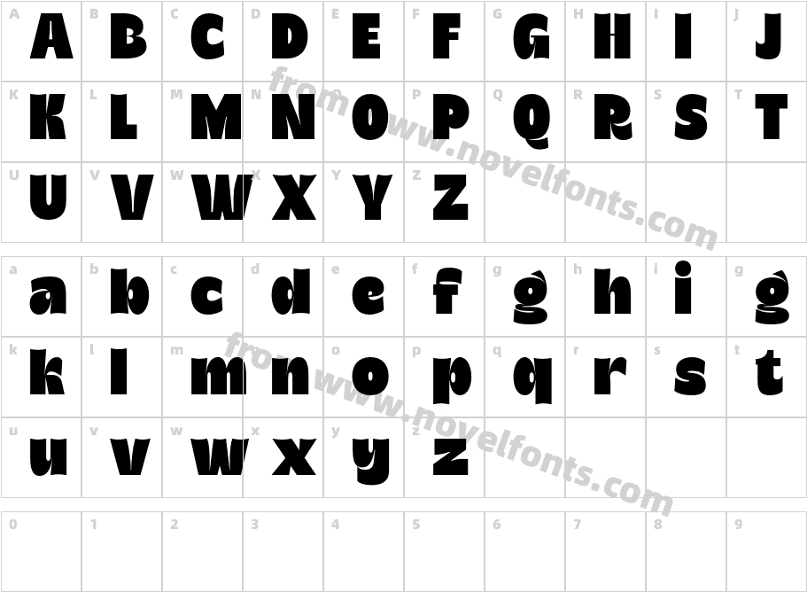 Almie Demo RegularCharacter Map