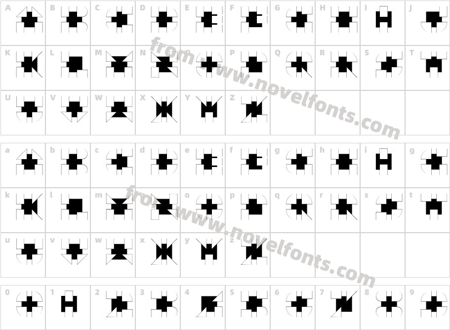 Alpha GeometriqueCharacter Map