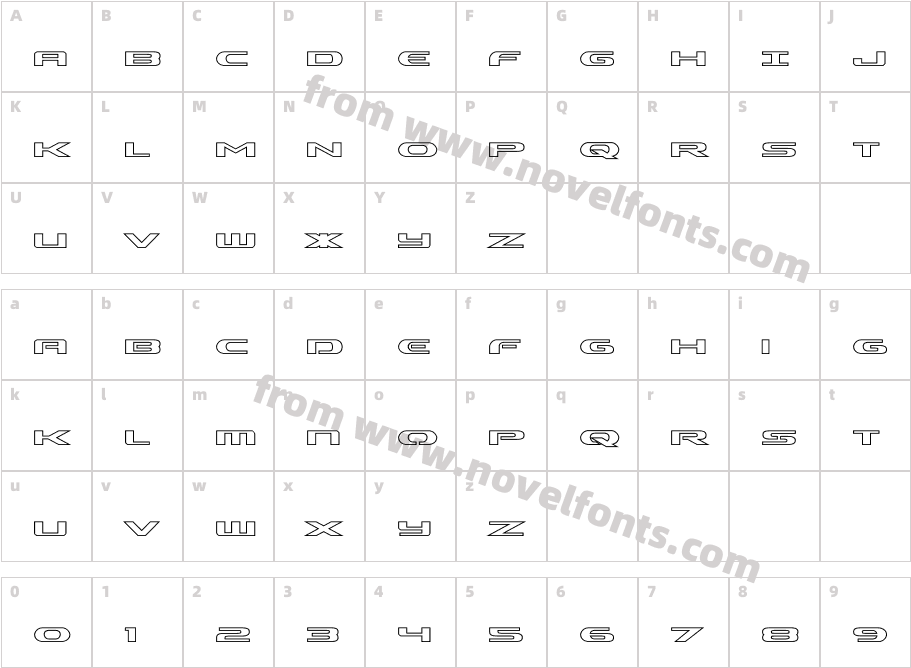 Alpha Men OutlineCharacter Map