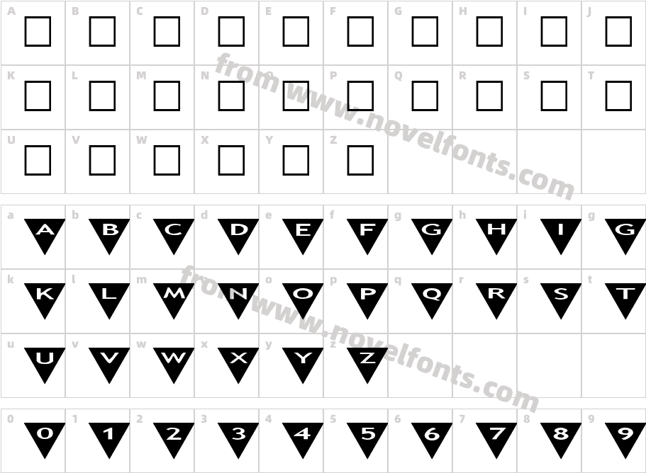 AlphaShapes triangles 2Character Map