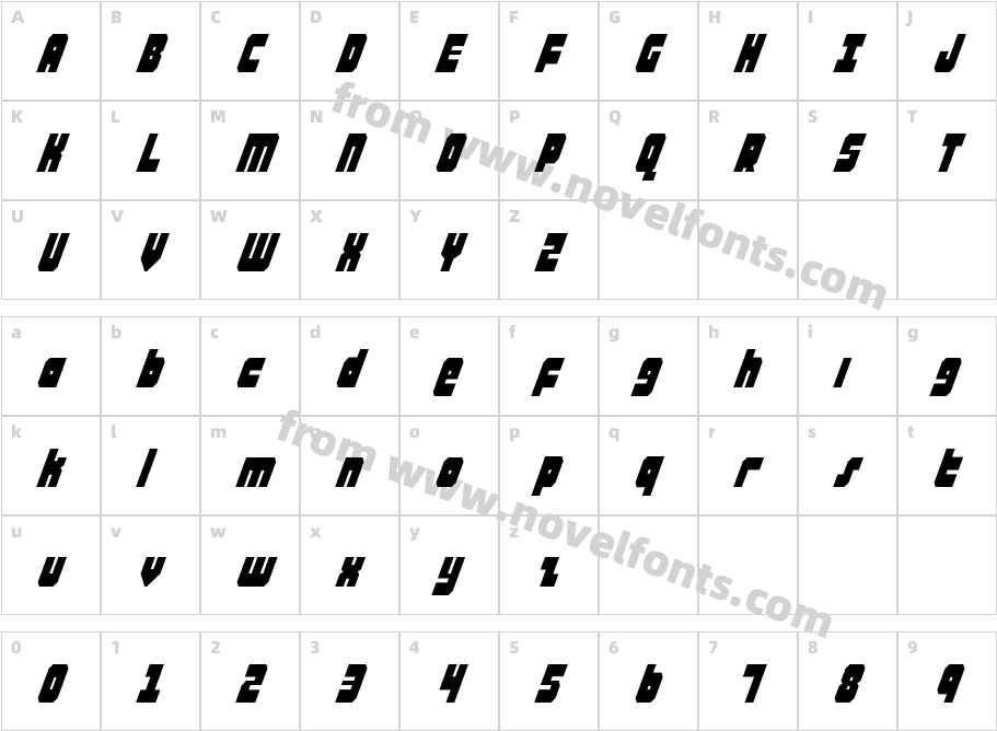 Alpha Taurus Cond ItalicCharacter Map