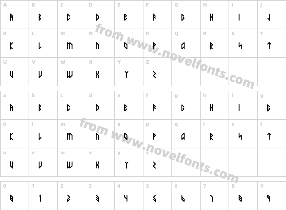 Alphathark RegularCharacter Map