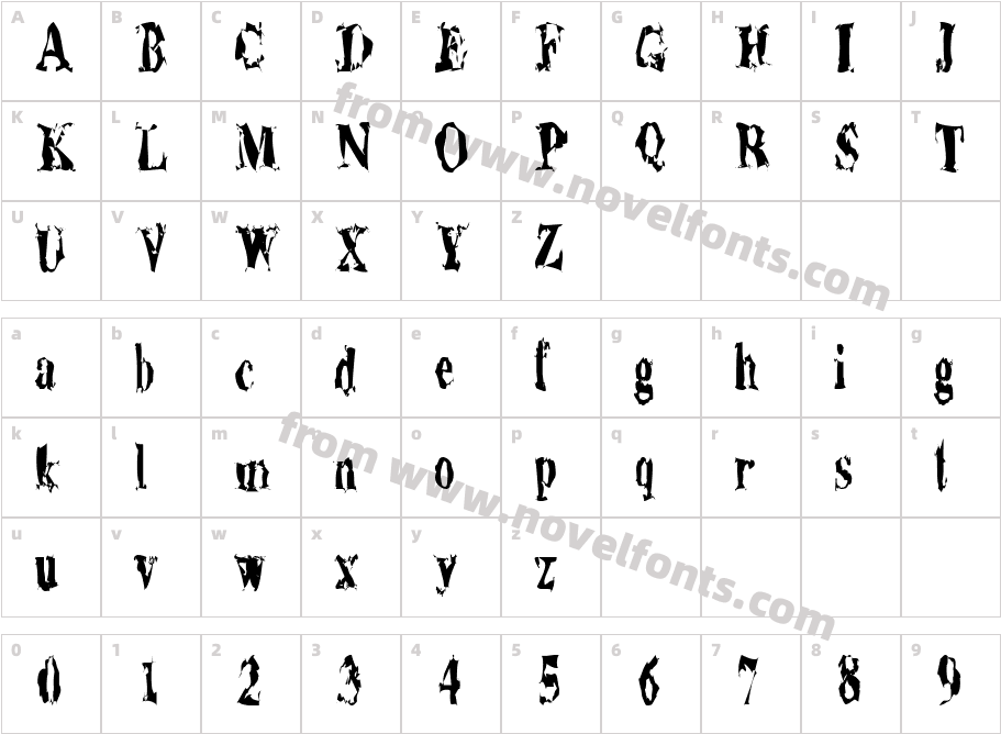 Aluminum Shred Condensed RegularSWFTECharacter Map