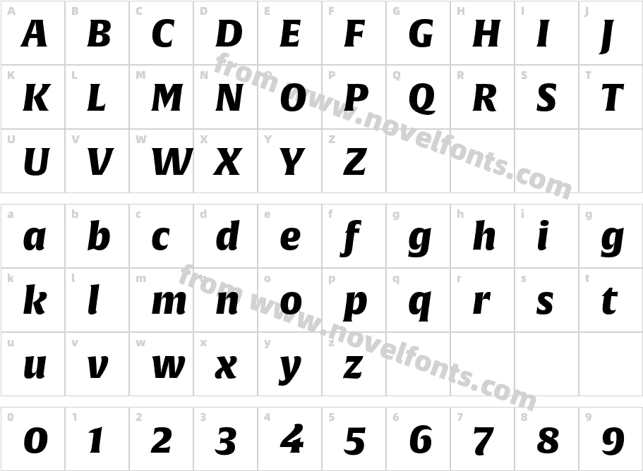 Alverata Bl ItalicCharacter Map