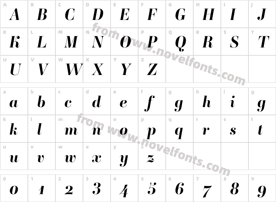 Ambroise Std Bold ItalicCharacter Map