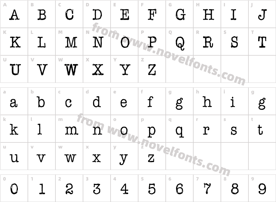 Amer TypewriterIT CbyBT MediumCharacter Map