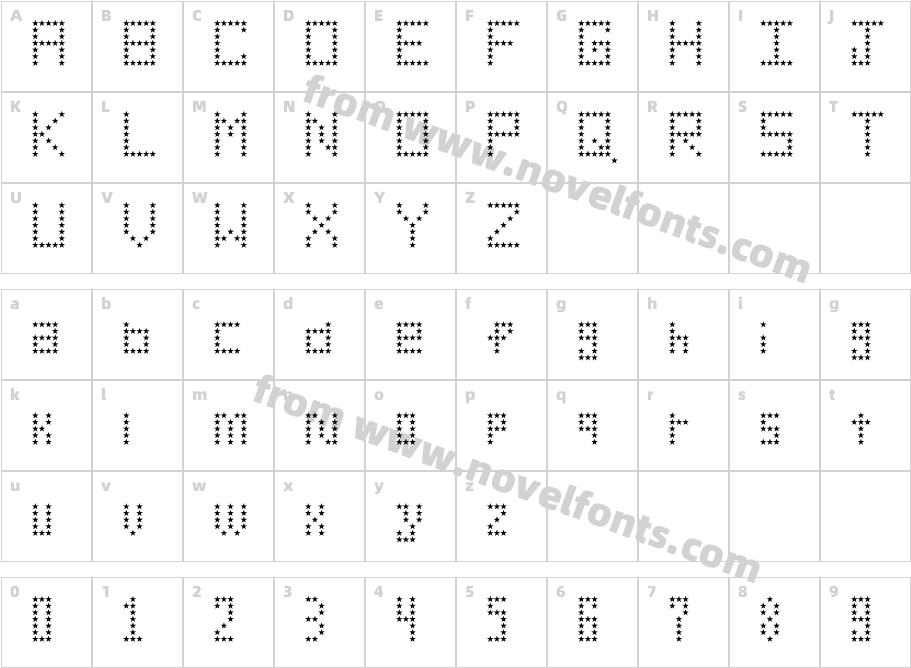 American Star RegularCharacter Map
