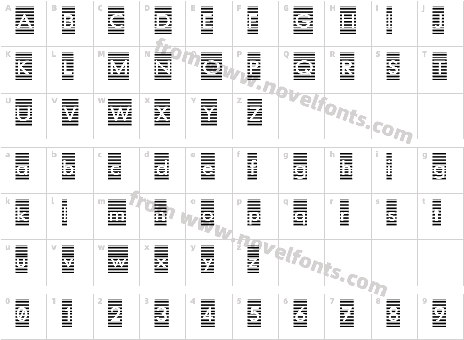 Barred OutCharacter Map