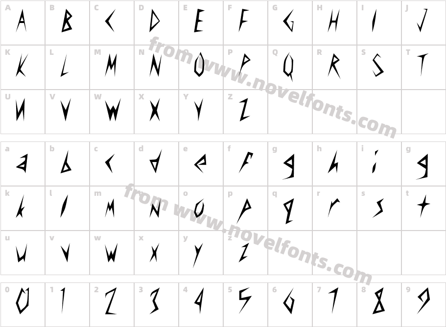 Amplifier Condensed RegularSWFTECharacter Map