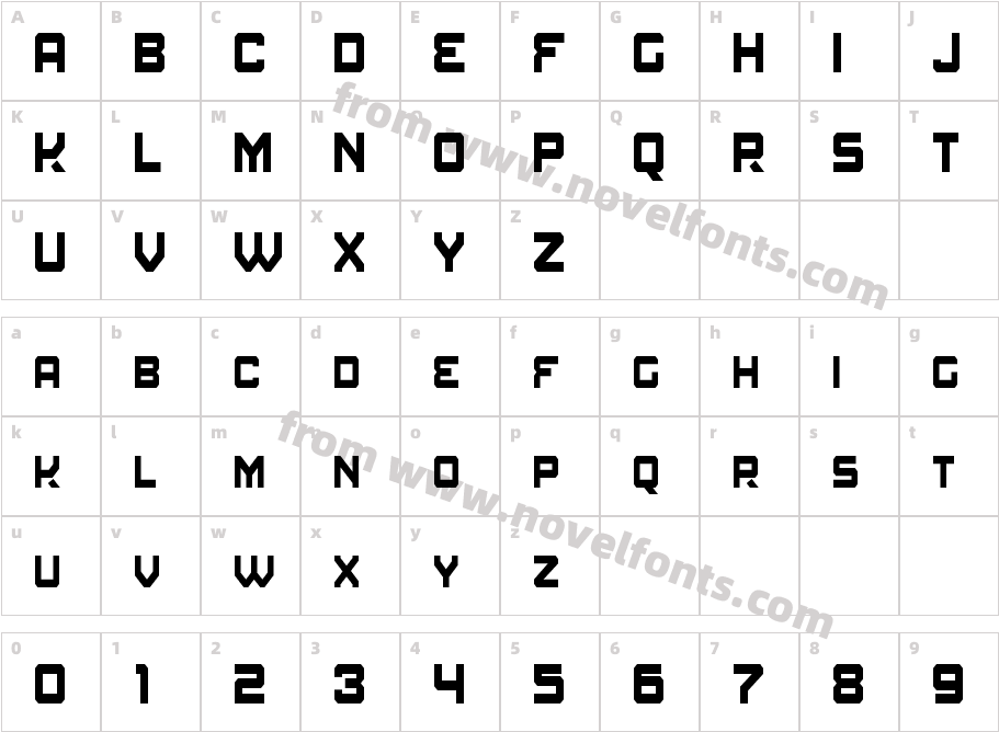 Amuro CondensedCharacter Map